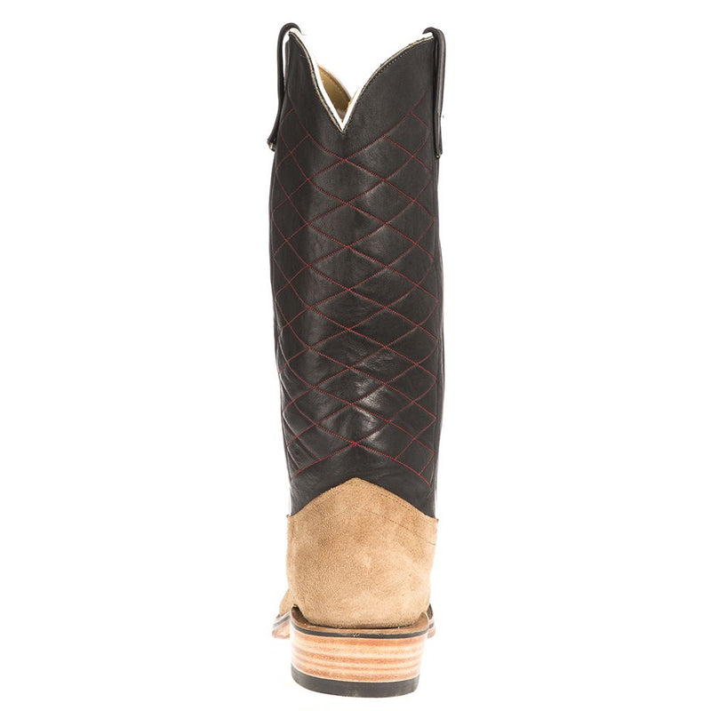 Olathe Boot Company Men's NRS Ride Ready Mesquite Cowhide Roughout w/Black Red Stitch Top