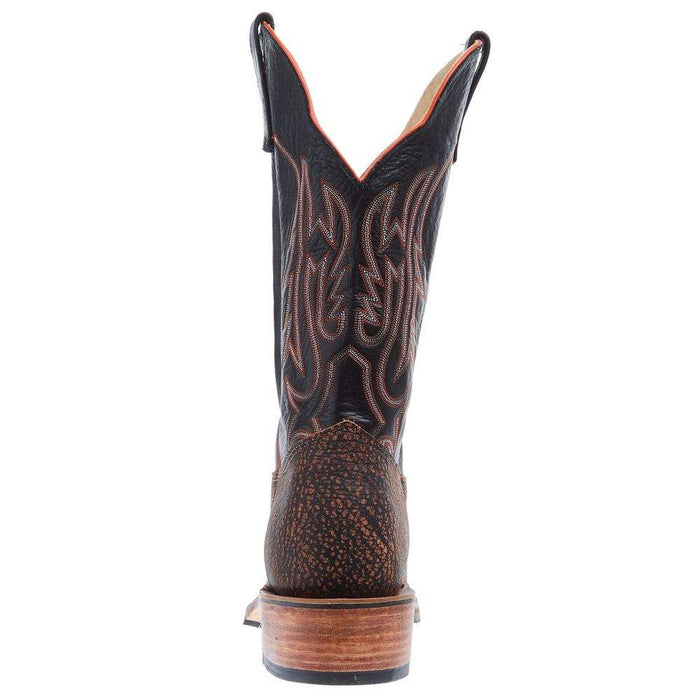 Olathe Boot Company Men`s Tan Cape Buffalo 12in Black Top Boot