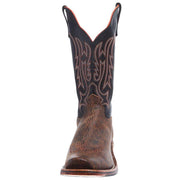 Olathe Boot Company Men`s Tan Cape Buffalo 12in Black Top Boot