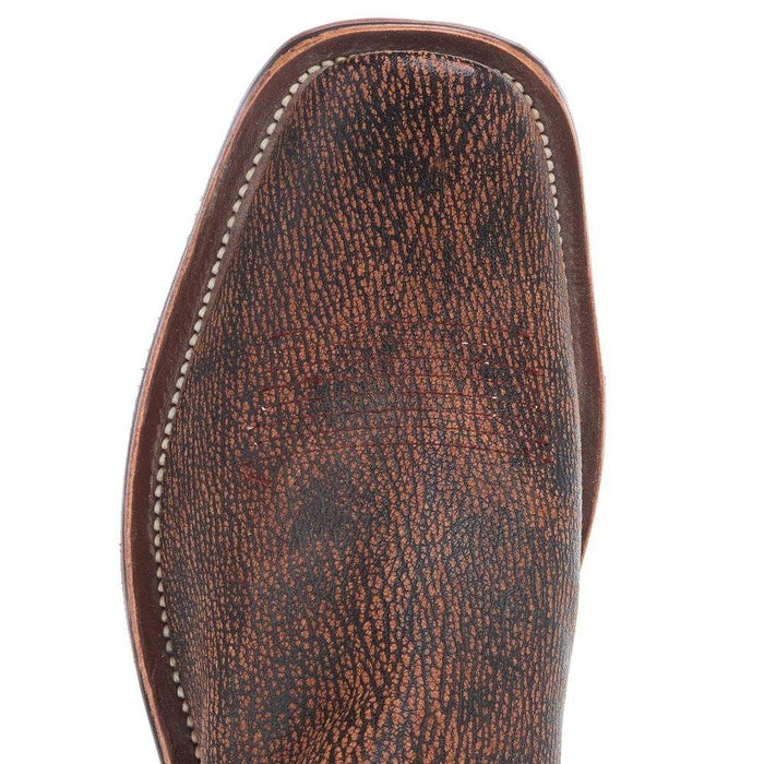 Olathe Boot Company Men`s Tan Cape Buffalo 12in Black Top Boot