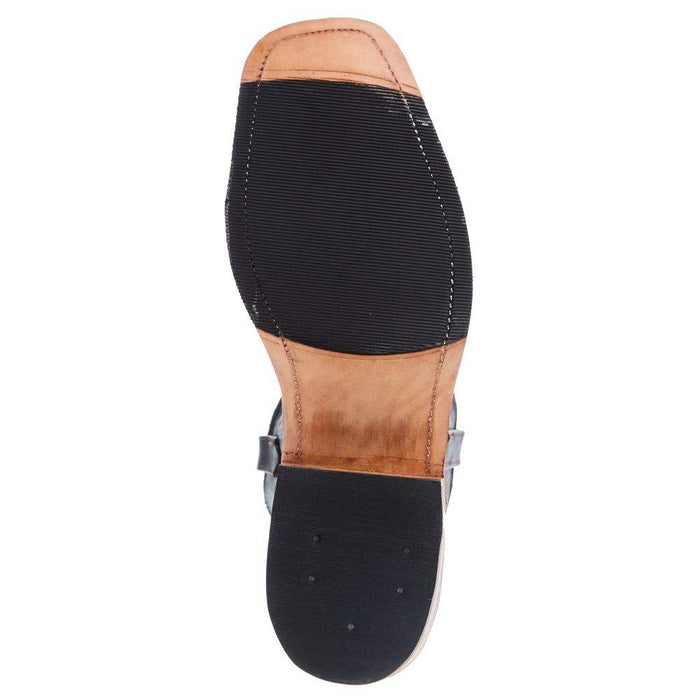 Olathe Boot Company Men`s Tan Cape Buffalo 12in Black Top Boot