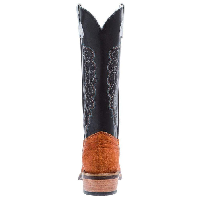 Olathe Boot Company Men`s Ride Ready Honey Elephant 15in Black Waxy Kansas Top Bearkat Cutter Toe Boot