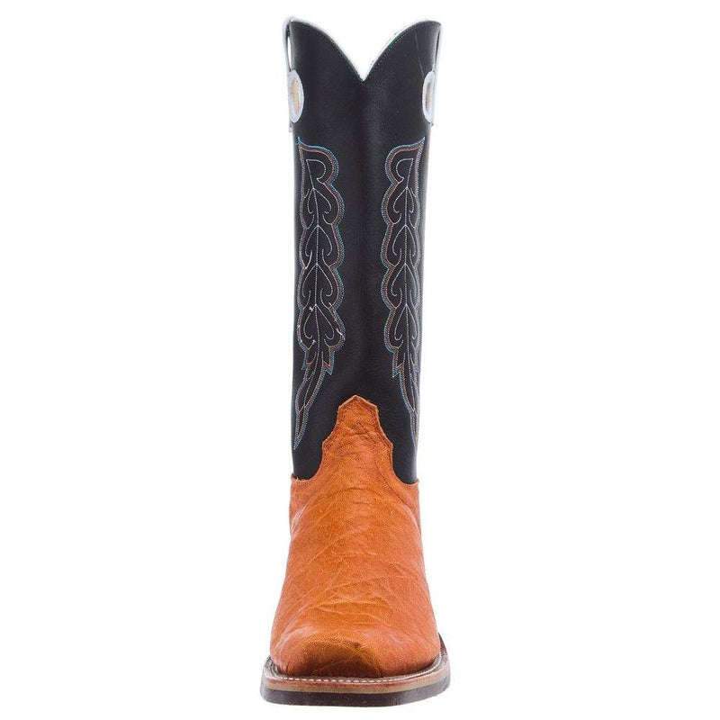 Olathe Boot Company Men`s Ride Ready Honey Elephant 15in Black Waxy Kansas Top Bearkat Cutter Toe Boot