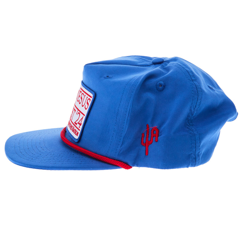 Cactus Alley Hat Co Mens Jesus 2024 Blue With Red Rope Cap