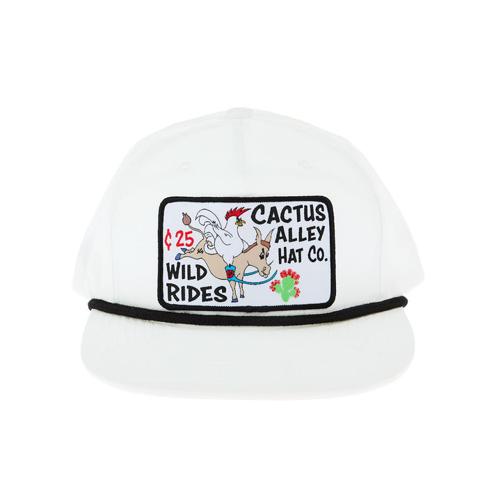 Cactus Alley Hat Co Wild Rides White and Black Cap