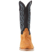 Olathe Boot Company Mens Ride Ready Burnt Orange Roughout 13in Black Suave Goat Top