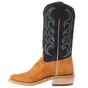 Olathe Boot Company Mens Ride Ready Burnt Orange Roughout 13in Black Suave Goat Top