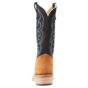 Olathe Boot Company Mens Ride Ready Burnt Orange Roughout 13in Black Suave Goat Top