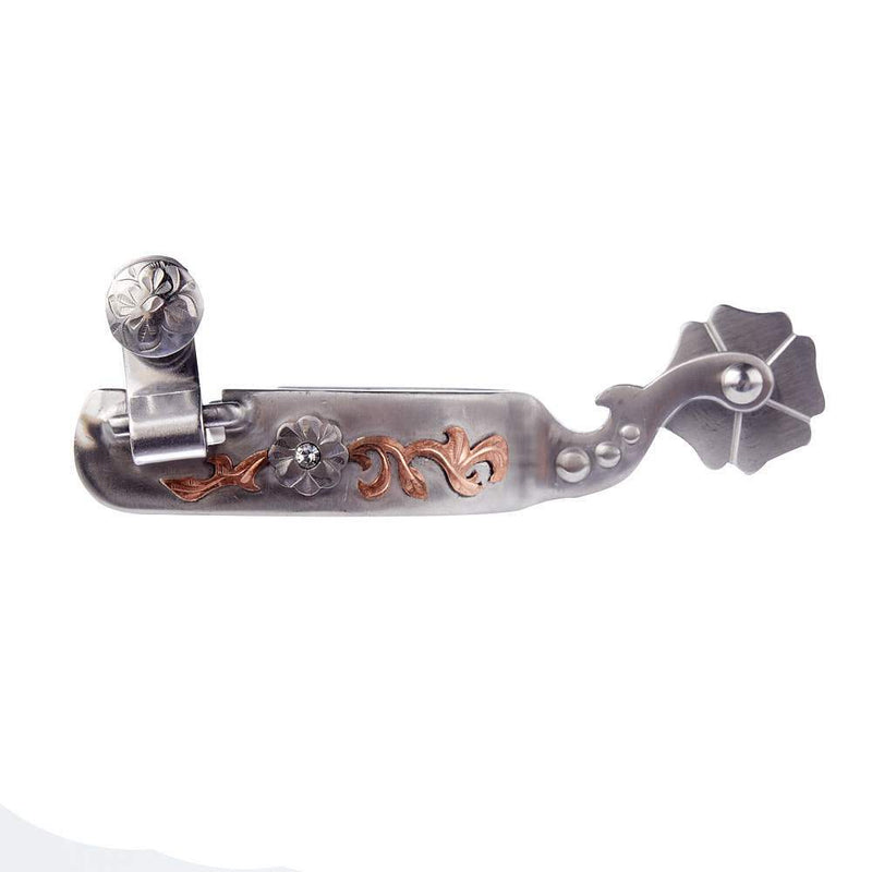Cowboy Tack JG Youth Spur with Copper and Clear Stone