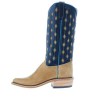 Olathe Boot Company Men's Ride Ready Sorrel Black Hawk 15in Blue Glazed Buffalo Round Toe Boot