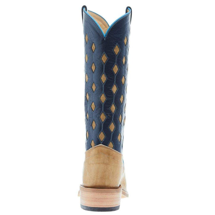 Olathe Boot Company Men's Ride Ready Sorrel Black Hawk 15in Blue Glazed Buffalo Round Toe Boot