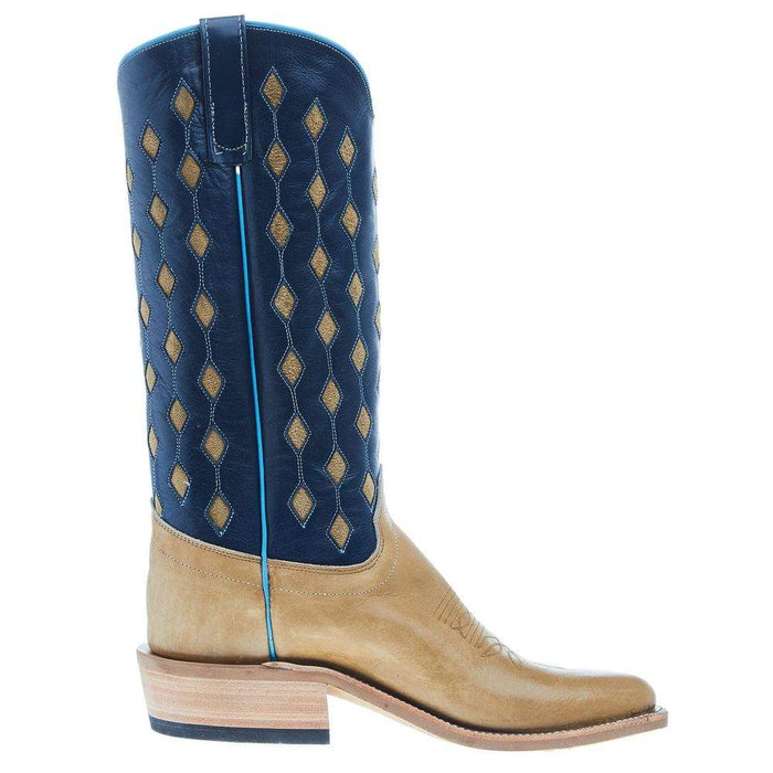 Olathe Boot Company Men's Ride Ready Sorrel Black Hawk 15in Blue Glazed Buffalo Round Toe Boot
