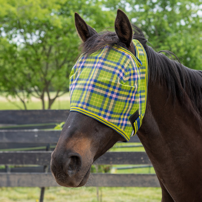Plaid Mesh Fly Mask