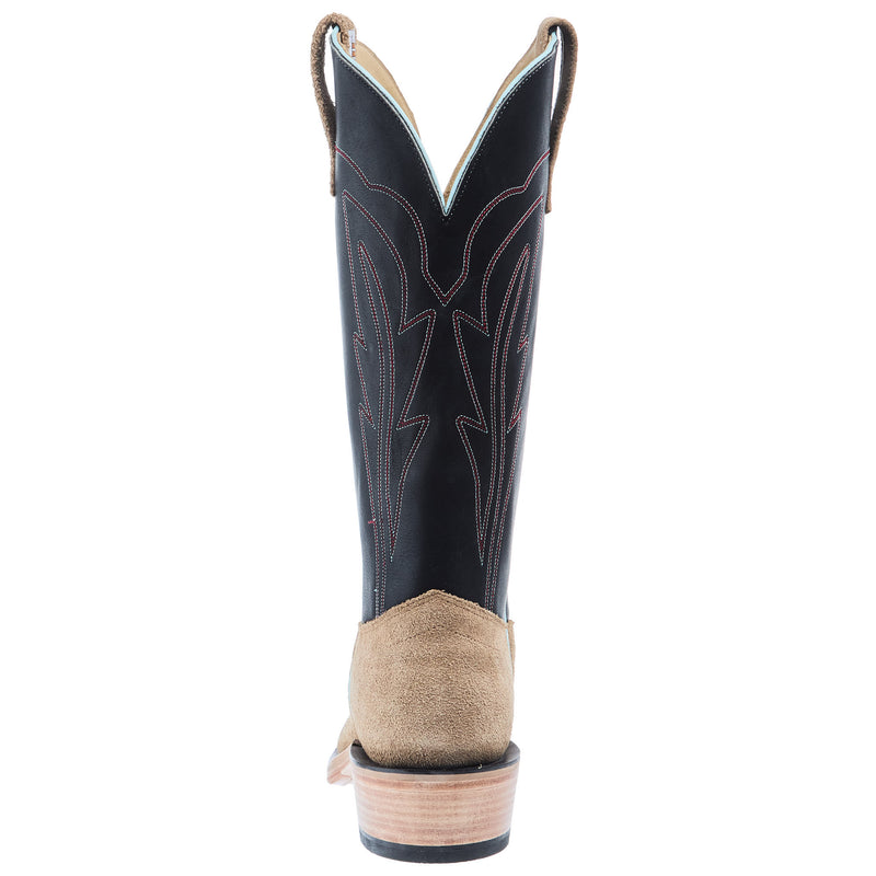 Olathe Boot Company Men`s Ride Ready Mesquite Beeswax Roughout 15in Black Gold Top