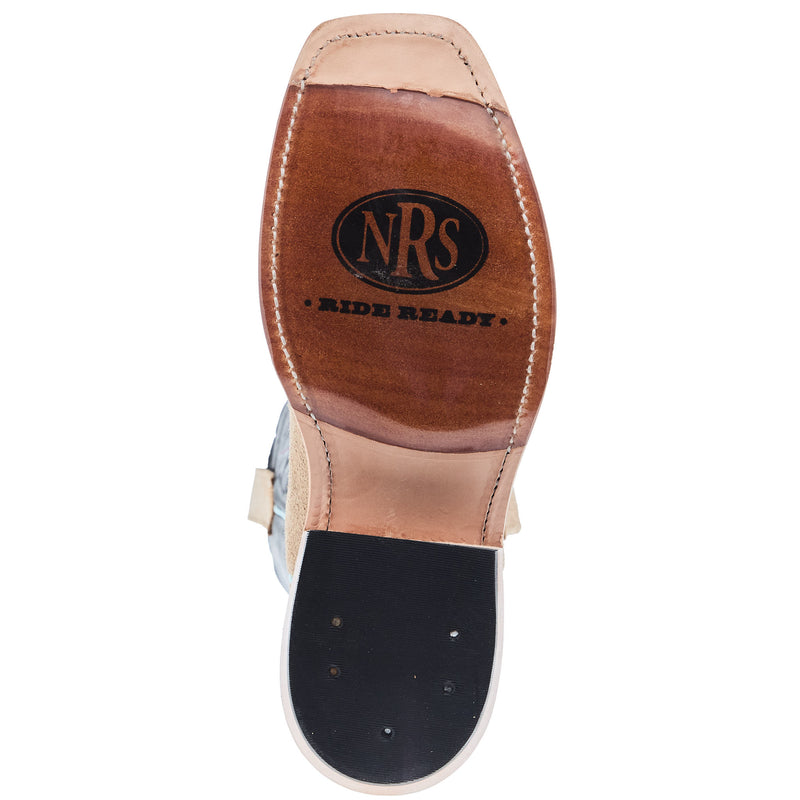 Olathe Boot Company Men`s Ride Ready Mesquite Beeswax Roughout 15in Black Gold Top