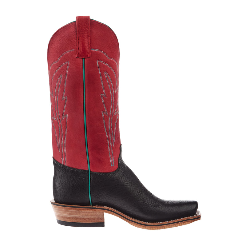 Olathe Boot Company Men`s Ride Ready Black Oiled Shoulder 15 in Red Bulldozer Top