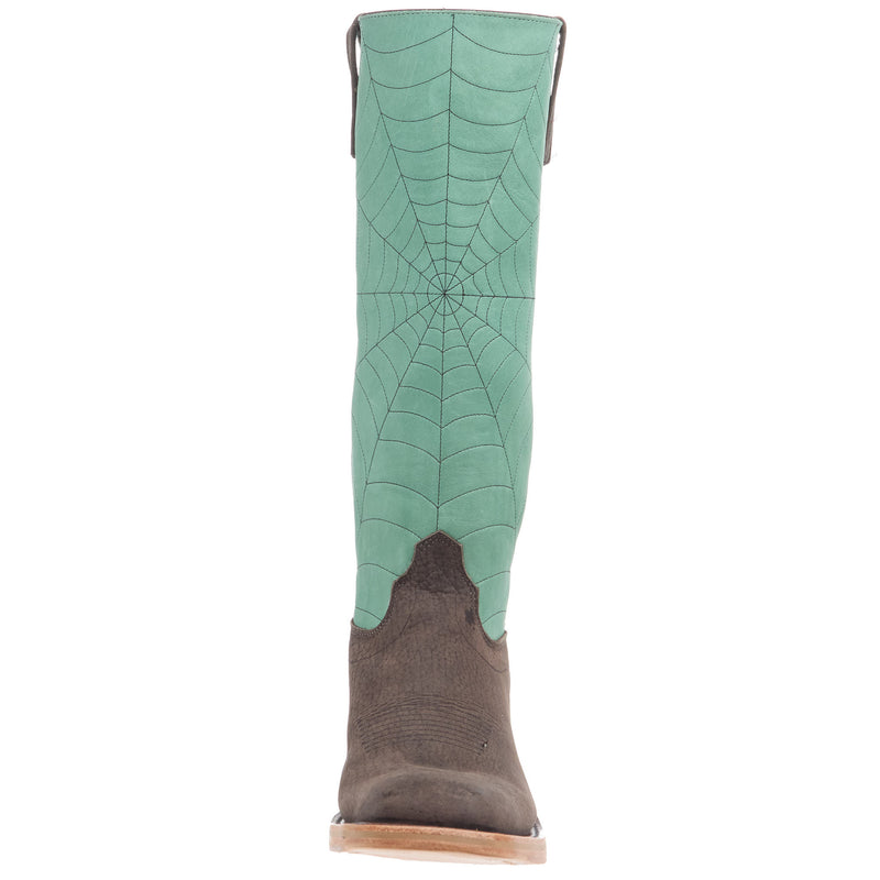 Olathe Boot Company Men`s Ride Ready Black Bison 15in Green Super Oil Top