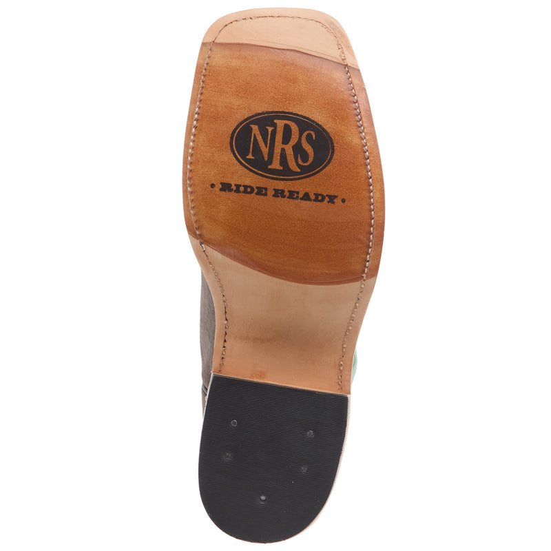 Olathe Boot Company Men`s Ride Ready Black Bison 15in Green Super Oil Top
