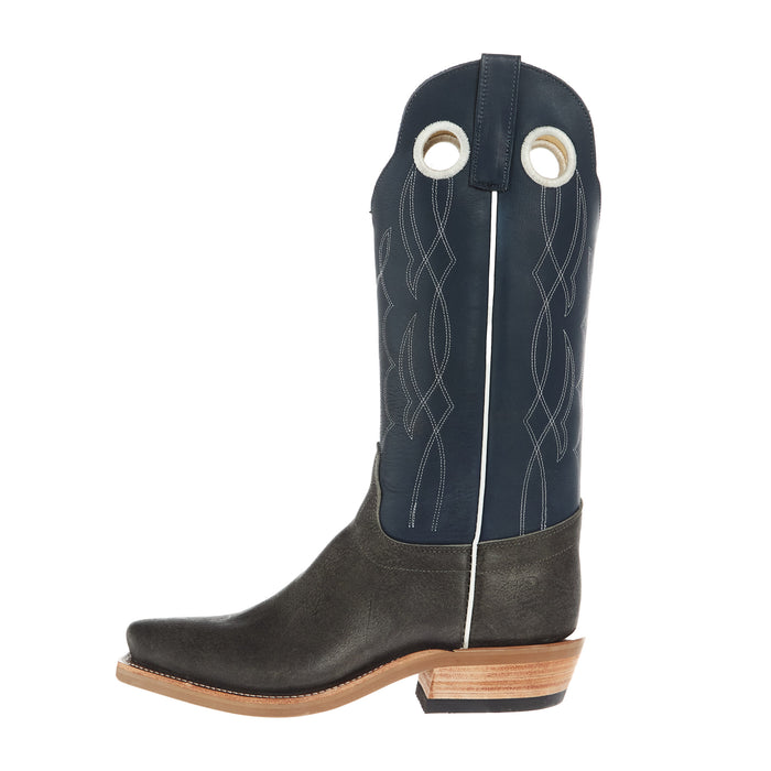 Olathe Boot Company Men`s Ride Ready Slate Safari Giraffe 15in Navy Waxy Kansas Top
