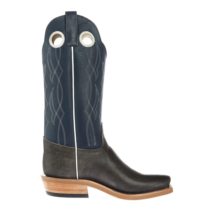 Olathe Boot Company Men`s Ride Ready Slate Safari Giraffe 15in Navy Waxy Kansas Top