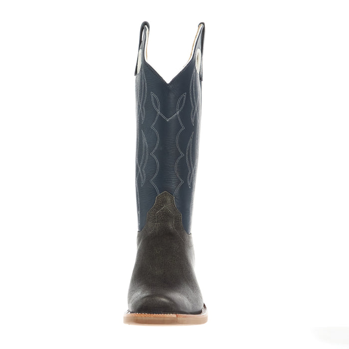 Olathe Boot Company Men`s Ride Ready Slate Safari Giraffe 15in Navy Waxy Kansas Top