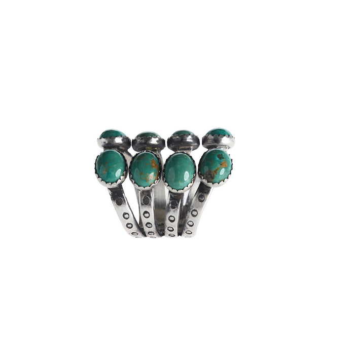 NRS Sterling Silver Turquoise Detailed Open Ring