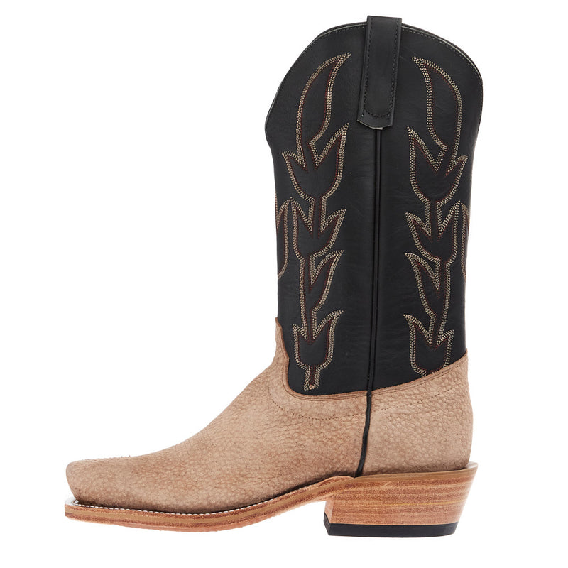 Olathe Boot Company Men's Ride Ready Crust Carpincho Vamp 13in Black Gold Top