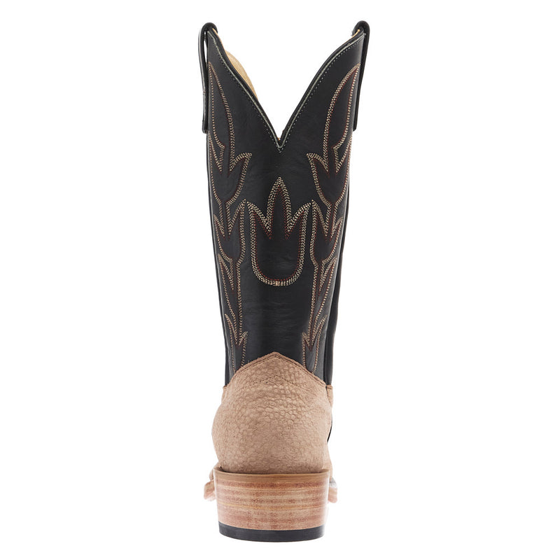 Olathe Boot Company Men's Ride Ready Crust Carpincho Vamp 13in Black Gold Top