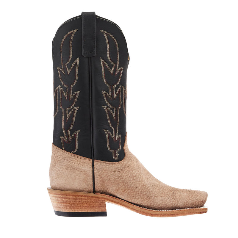 Olathe Boot Company Men's Ride Ready Crust Carpincho Vamp 13in Black Gold Top
