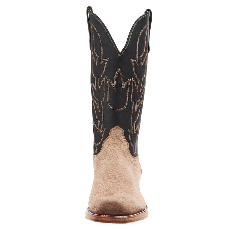 Olathe Boot Company Men's Ride Ready Crust Carpincho Vamp 13in Black Gold Top