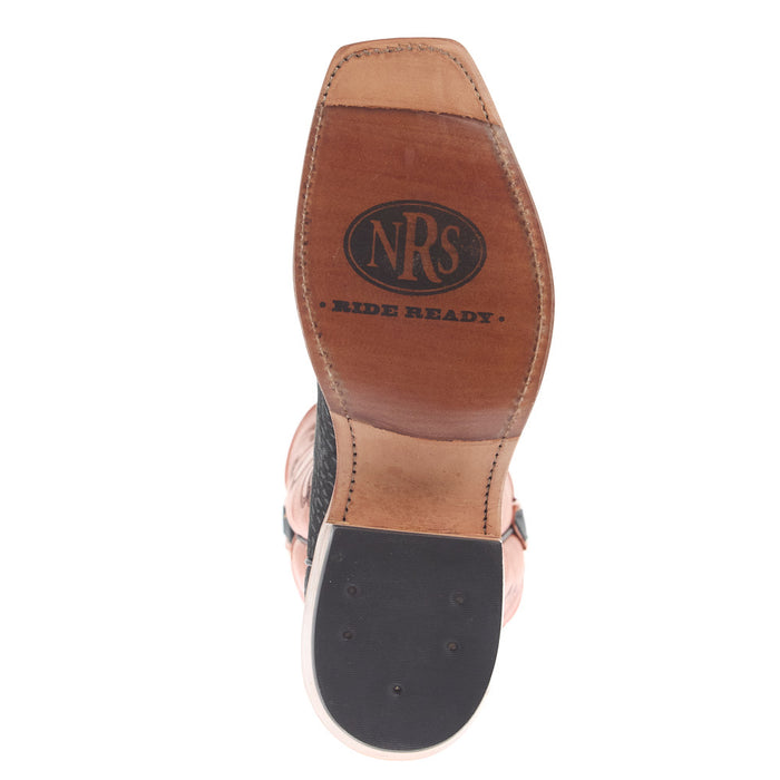 Olathe Boot Company Men's Ride Ready Grey Carpincho Vamp 13In Orange Waxy Kansas Top