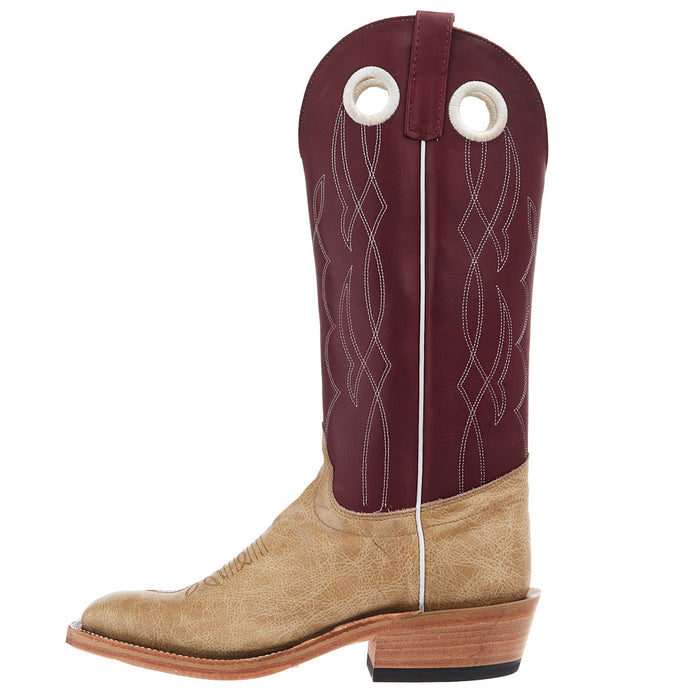 Olathe Boot Company Men's Ride Ready Vanilla West Vamp 15in Oxblood Waxy Kansas Top