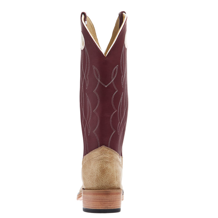 Olathe Boot Company Men's Ride Ready Vanilla West Vamp 15in Oxblood Waxy Kansas Top