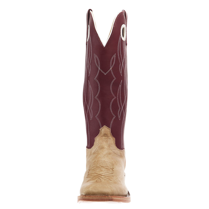 Olathe Boot Company Men's Ride Ready Vanilla West Vamp 15in Oxblood Waxy Kansas Top