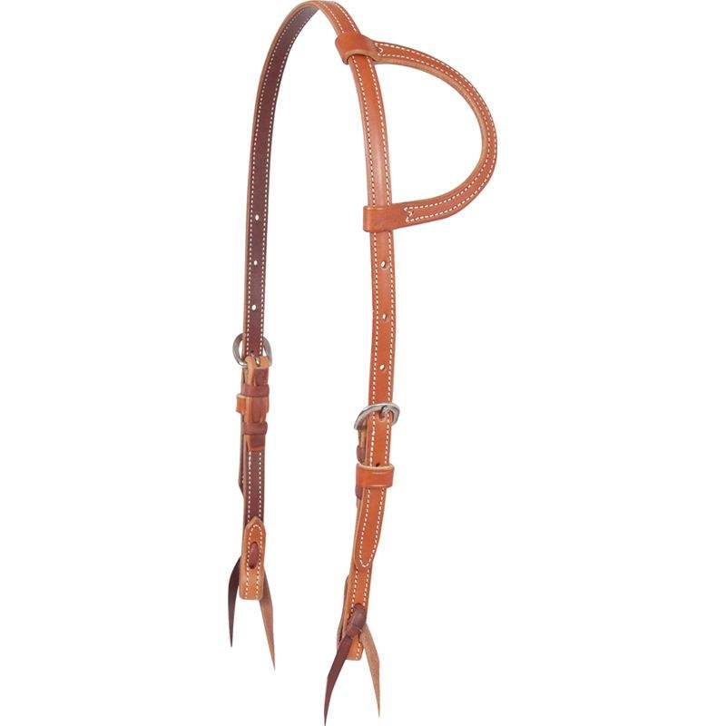 Brown Harness Leather Slip Ear Headstall
