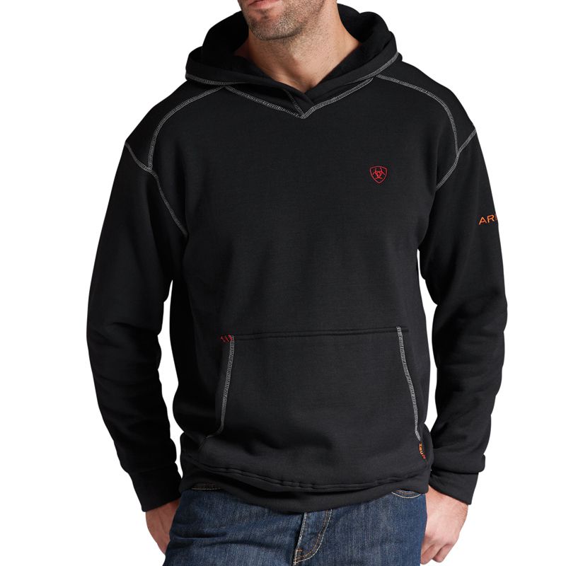 Men's Flame Resistant Tek Black Hoodie