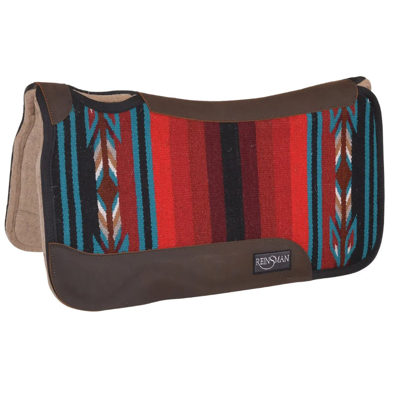 Reinsman Ranahan Red Serape Aztec Blanket Top Felt Saddle Pad