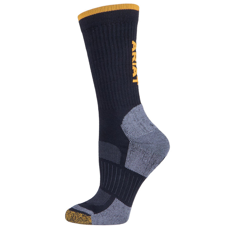 Nester Hoisery Unisex Tek Black High Performance Crew Socks 2 Pack