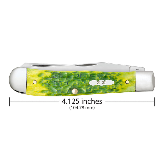Case Knives Peach Seed Jig Green Apple Bone Trapper Knife