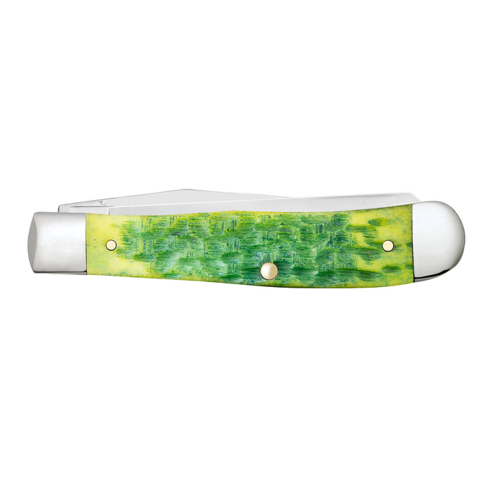 Case Knives Peach Seed Jig Green Apple Bone Trapper Knife
