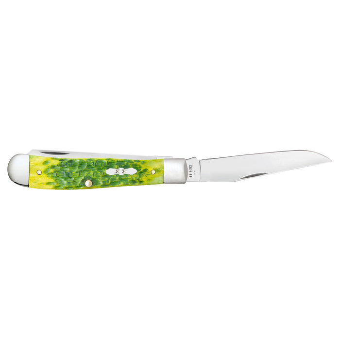 Case Knives Peach Seed Jig Green Apple Bone Trapper Knife