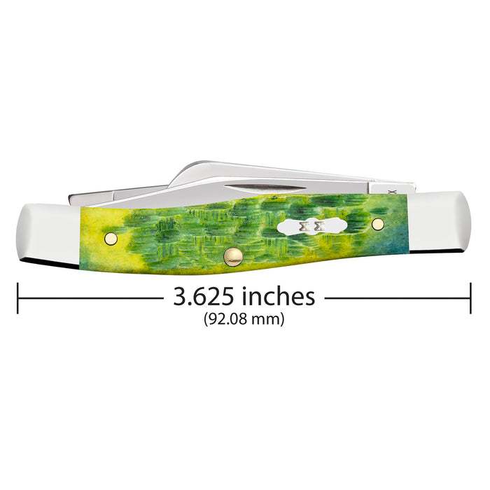 Case Knives Peach Seed Jig Green Apple Bone Medium Stockman Knife