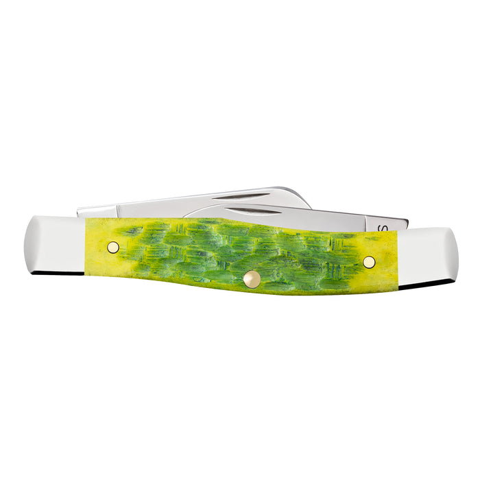 Case Knives Peach Seed Jig Green Apple Bone Medium Stockman Knife