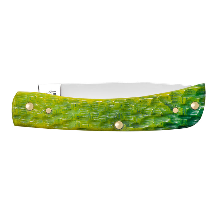 Case Knives Peach Seed Jig Green Apple Bone Sod Buster Jr Knife