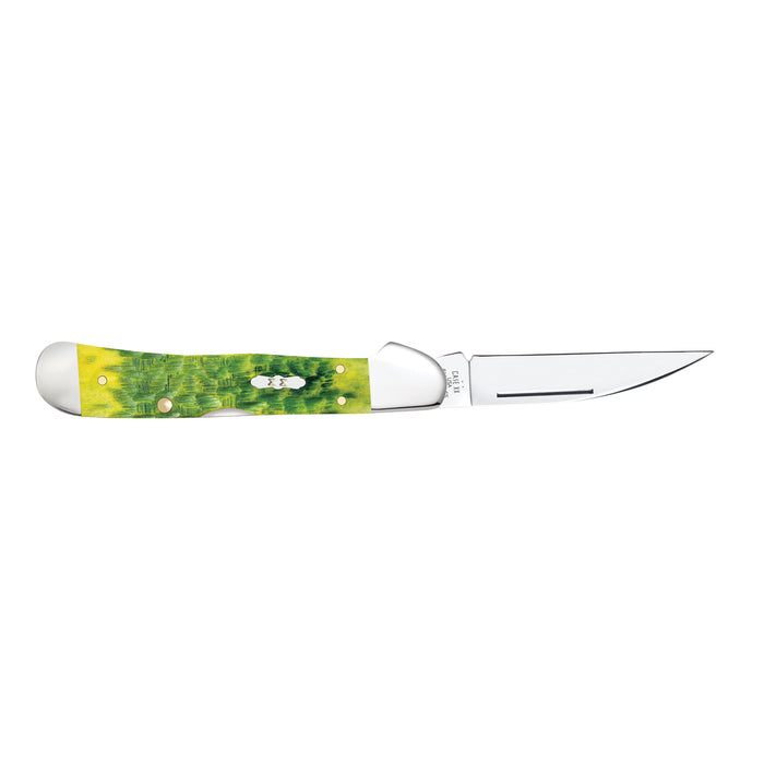 Case Knives Peach Seed Jig Green Apple Bone CopperLock Knife