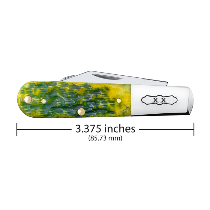 Case Knives Peach Seed Jig Green Apple Bone Barlow Knife
