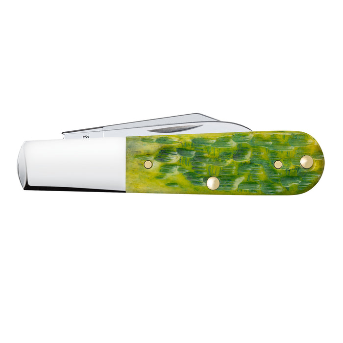 Case Knives Peach Seed Jig Green Apple Bone Barlow Knife