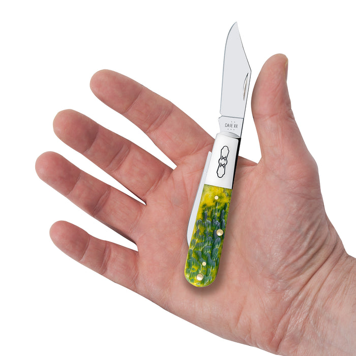 Case Knives Peach Seed Jig Green Apple Bone Barlow Knife
