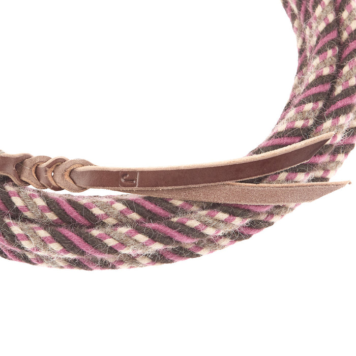 T3 Weavers 5/8 inch by 22 feet Pink and Brown 100% Alpaca Mecate Reins