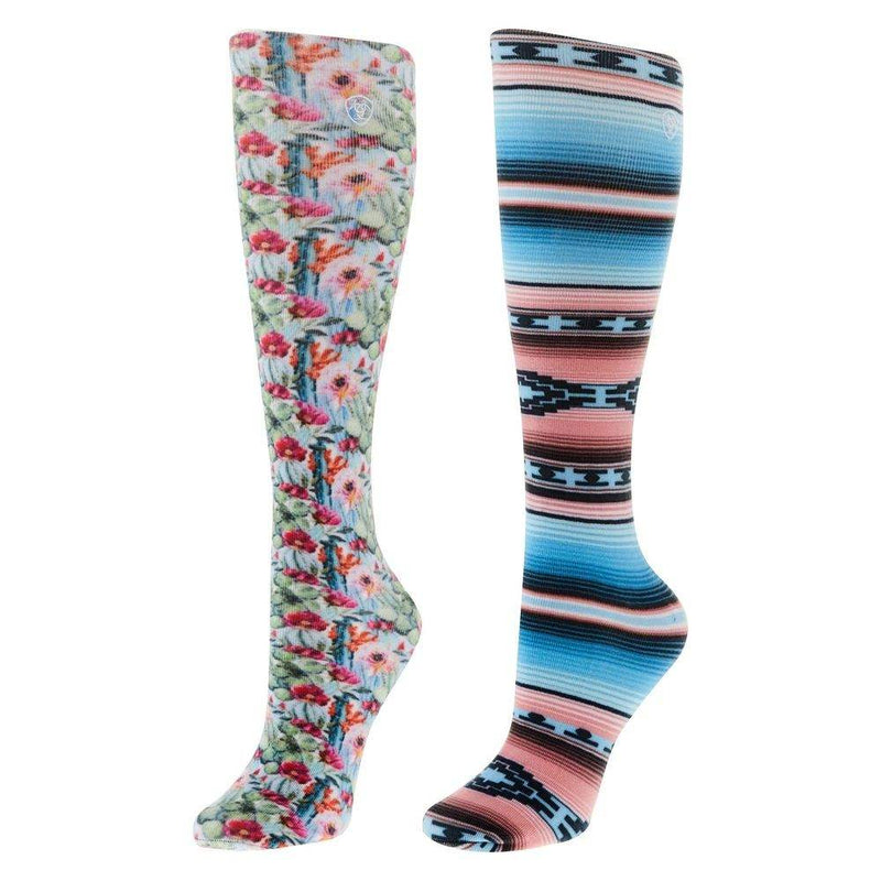 Nester Hoisery Ariat Ladies Southwest Flow 2 Pack Knee High Socks MEDIUM